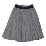 ZARA BASIC Womens Skater Skirt Grey Knee Length Houndstooth XS
