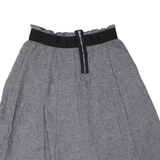 ZARA BASIC Womens Skater Skirt Grey Knee Length Houndstooth XS