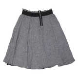 ZARA BASIC Womens Skater Skirt Grey Knee Length Houndstooth XS