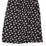 ILLA ILLA Womens A-Line Skirt Black Midi Floral S