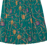 ALFRED DUNNER Womens A-Line Skirt Green Knee Length Crazy Pattern L