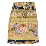 Womens Straight Skirt Beige Knee Length Floral S