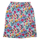 THE VILLAGES Womens A-Line Skirt Blue Knee Length Floral M