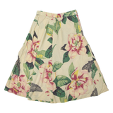 BANANA REPUBLIC Womens A-Line Skirt Cream Midi 90s Floral S