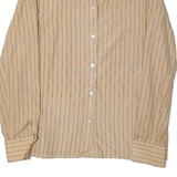 Womens Shirt Beige Collared Long Sleeve Striped L