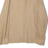 Womens Shirt Beige Collared Long Sleeve Striped L