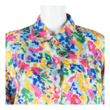 MISS A Womens Shirt Blue Collared Floral M
