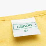 CANDA Womens Shirt Blouse Yellow Collared Long Sleeve 90s M