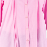 SERGIO DI LAURENTI Semi Sheer Womens Blouse Shirt Pink Collared Long Sleeve M