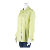 Womens Shirt Green Collared Long Sleeve M