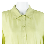 Womens Shirt Green Collared Long Sleeve M