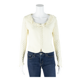 Womens Blouse Cream Long Sleeve M