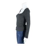 Stretch Womens Top Grey Long Sleeve M
