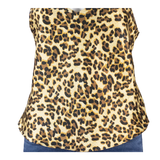 Womens Camisole Top Brown V-Neck Sleeveless Animal Print M