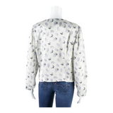 YESSICA All Over Hat Print Womens Printed Blouse White Long Sleeve M