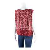 Womens Printed Top Red Sleeveless Floral M