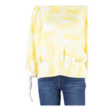 SOMMERMANN Womens Blouse Yellow Long Sleeve Crazy Pattern M