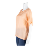 Womens Blouse Orange Silk M