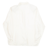 ANNE KLEIN Womens Blouse Cream Collared Long Sleeve Striped L