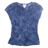 JEFFREY DEUR Womens Printed Top Blue Sleeveless Floral M