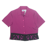 PROPHECY Womens Blouse Purple Collared Floral S