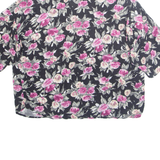 JUDY KNAPP Womens Printed Blouse Black Collared Floral M