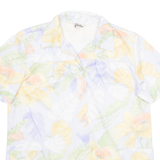 SHIRLEY Womens Printed Blouse Purple Collared Floral M
