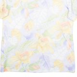 SHIRLEY Womens Printed Blouse Purple Collared Floral M