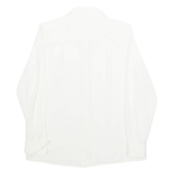 C.L.E.O Womens Blouse Cream Collared Long Sleeve M