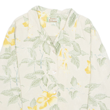 TOMMY BAHAMA Womens Printed Blouse Beige Collared Long Sleeve Floral M