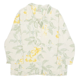 TOMMY BAHAMA Womens Printed Blouse Beige Collared Long Sleeve Floral M