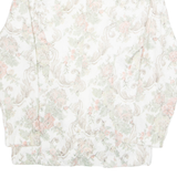 DAWN JOY Womens Printed Shirt White Collared Long Sleeve Floral M