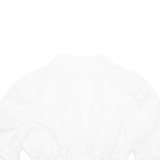 WALDORFF Womens Cropped Top White V-Neck Long Sleeve M