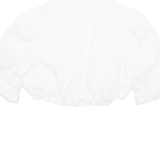 WALDORFF Womens Cropped Top White V-Neck Long Sleeve M