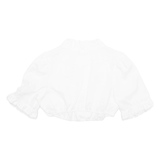 WALDORFF Womens Cropped Top White V-Neck Long Sleeve M