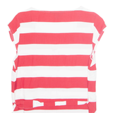 TOMMY HILFIGER Womens Printed Top Red Sleeveless Striped S