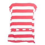 TOMMY HILFIGER Womens Printed Top Red Sleeveless Striped S