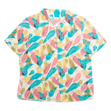 MODERN ESSENTIALS Womens Printed Blouse Beige Collared Crazy Pattern L