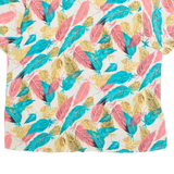 MODERN ESSENTIALS Womens Printed Blouse Beige Collared Crazy Pattern L