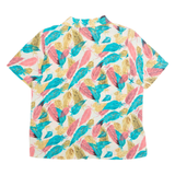 MODERN ESSENTIALS Womens Printed Blouse Beige Collared Crazy Pattern L