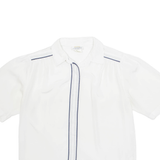 ELITE Womens Blouse White Collared M