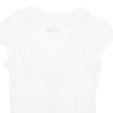 ANDROMEDA Womens Top White V-Neck Sleeveless M