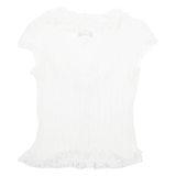 ANDROMEDA Womens Top White V-Neck Sleeveless M