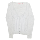 TED BAKER Womens Top Grey V-Neck Long Sleeve S
