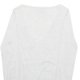 TED BAKER Womens Top Grey V-Neck Long Sleeve S