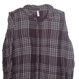 SOYACONCEPT Womens Printed Blouse Purple Collared Long Sleeve Plaid S