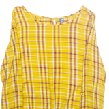 MULTIBLU Womens Printed Blouse Yellow Long Sleeve Plaid M