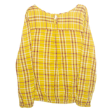 MULTIBLU Womens Printed Blouse Yellow Long Sleeve Plaid M