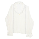 EBE Womens Blouse Cream Collared Long Sleeve L