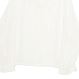 EBE Womens Blouse Cream Collared Long Sleeve L